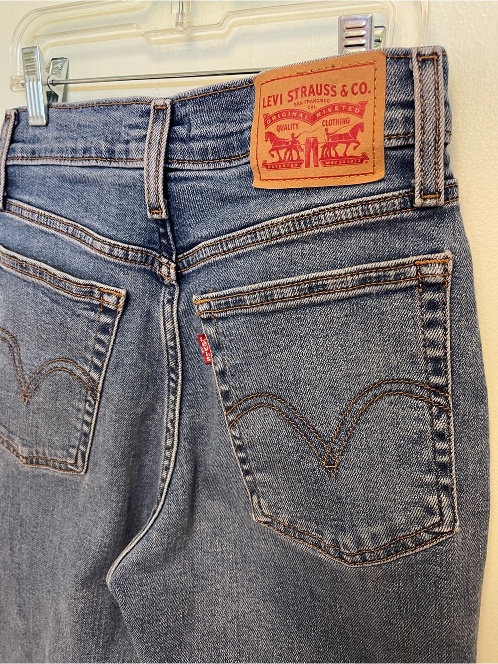 Levi's Wedgie Straight Leg Jeans in Light Blue Denim